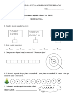 Inv. Special Matematica Clasa Viii Test Initial Deficienta Mintala Moderata