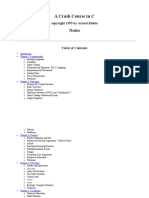 A Crash Course in C Notes: Chapter 1: Fundamentals