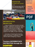 Differentiated Instruction: Interest Learning Profile Readiness