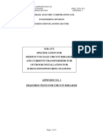 STR-1371 Specification For Medium Voltage Circuit Breaker and Currents Transformers For Outdoor Installation For Substation/Switching Stations