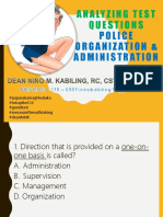 Police Organization & Administration: Analyzing Test Questions