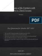 Obligations of The Partners With Regard To Third Persons