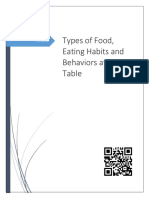 11th - 1 Types of Food, Eating Habits and Behaviors at The Table