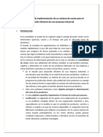 Importancia de La Implementación de Un Sistema de Costos para El Desarrollo Eficiente de Una Empresa Industrial