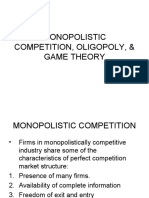 Monopolistic Competition, Oligopoly, Game Theory