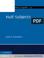 Camacho - Null Subjects (Excerpts)