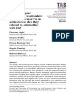 Parent and Peer Attachment Relationships and Time Perspective in Adolescence: Are They Related To Satisfaction With Life?