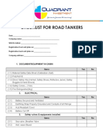 Checklist For Road Tankers