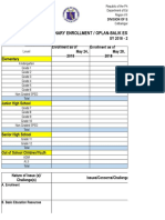 Preliminary Enrollment / Oplan-Balik Eskwela (Obe) Issues and Challenges DISTRICT OF