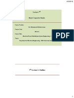 Shunt Capacitor Banks: 7 Lecture's Outline