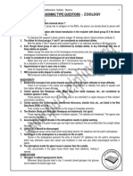 2nd Puc Biology Reasoning Questions Zoology