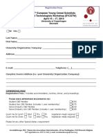 Registration Form 14th EYCSTW Copenhagen