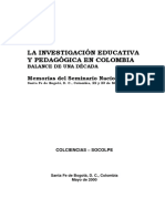 Investigacion en Educacion y Pedagogia en Colombia