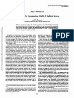 Guidelines For Interpreting W/IS-R Subtest Scores: Brief Reports