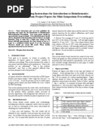 Paper Formatting Instructions For Introduction To Bioinformatics Individual and Team Project Papers For Mini-Symposium Proceedings