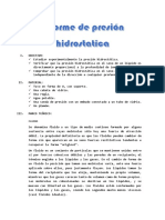 Informe de Presion Hidrostatica