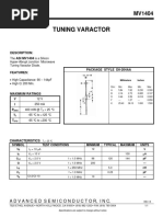 Tuning Varactor: Description: ASI MV1404