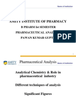 Amity Institute of Pharmacy: B Pharm Ist Semester Pharmaceutical Analysis Pawan Kumar Gupta