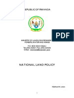 National Land Policy: Republic of Rwanda