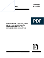 3791-2002 - Formulacion y Preparacion de Un Plan de Actuacion para Emergencias en Instalaciones Educativas