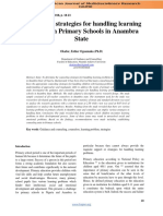 Counseling Strategies For Handling Learning Problems in Primary Schools in Anambra State