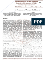 A Study On Financial Performance of Pharmaceutical Company