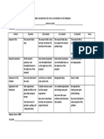 Rubric For Writing The Title & Statement of The Problem: Highest Score: 100%