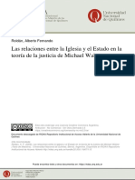 Las Relaciones Entre La Iglesia y El Estado en La Teoría de La Justicia de Michael Walzer