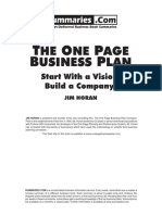 The One Page Business Plan