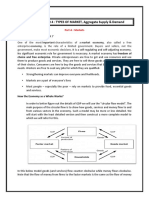 LECTURE NUMBER 4: TYPES OF MARKET, Aggregate Supply & Demand