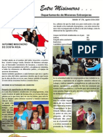 Boletin 176 Informe Misionero de Costarica - Agosto 10 2010