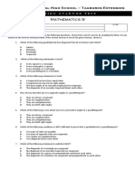 Grade 9 Math Third Quarter Examination