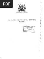 Uganda Communications (Amendment) Act 2017