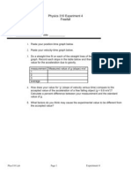 Physics 310 Experiment 4 Freefall: Data Sheet