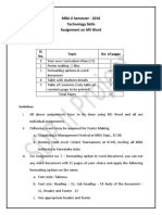 Sl. No. Topic No. of Pages: MBA II Semester - 2018 Technology Skills Assignment On MS Word