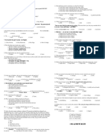 First Periodical Exam English 10 Use The Answer Sheet Provided and Fill Circles Correctly With Black Pen or Pencil. DO NOT Write Anthing On The TQ