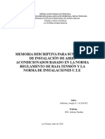 Memoria Descriptiva - Aires Acondicionados Joseph Calderon