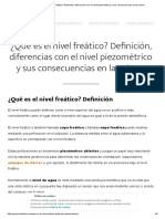 ¿Qué Es El Nivel Freático - Definición, Diferencias Con El Nivel Piezométrico y Sus Consecuencias en Las Obras