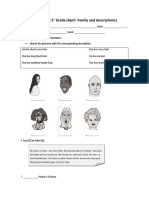 English Test 5° Grade (April-Family and Descriptions)