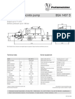 Stationary Concrete Pump BSA 1407 D: Output Up To 71 M /H Delivery Pressure Up To 106 Bar