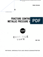 Fracture Control OF Metallic Pressure Vessels: Nasa Space Vehicle Design Criteria