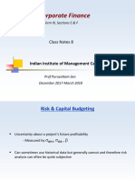 Corporate Finance: Class Notes 8