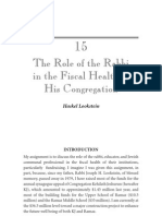 The Role of The Rabbi in The Fiscal Health of His Congregation