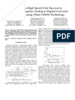 Design of A High Speed 6 Bit Successive Approximate Register Analog To Digital Converter SAR ADC Using 45nm CMOS Technology