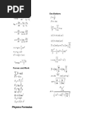 Physics Formulas