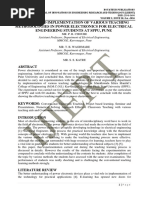 Analysis and Implementation of Various Teaching Methodologies in Power Electronics For Electrical Engineering Students at Sppu, Pune