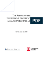 The Report of The Independent Investigation of Dallas Basketball Limited