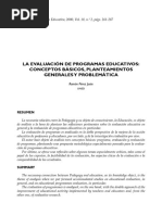 1 Lectura La Evaluación de Programas Educativos, Conceptos Básicos, Planteamientos Generales y Problemática