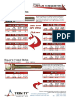 Square Head Bolts: 3/8 - 16 Plain Finish 5/8 - 11 Zinc Clear