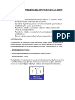 Respuesta en Frecuencia Del Amplificador en Base Común